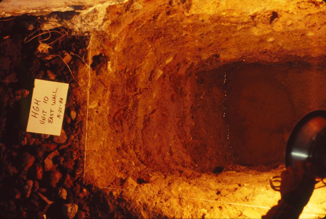 Excavation Unit Profile from the 1988 Excavations
