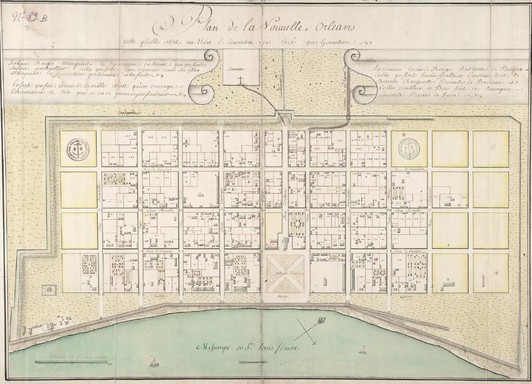 Plan de la Nouvelle Orléans (Gonichon 1731).