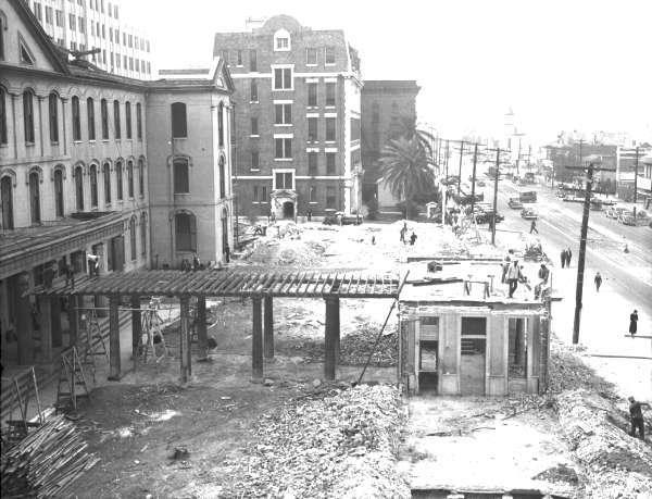 Tearing down the Old Charity Hospital, late 1930s