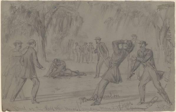 Duel at the Halfway House, New Orleans.