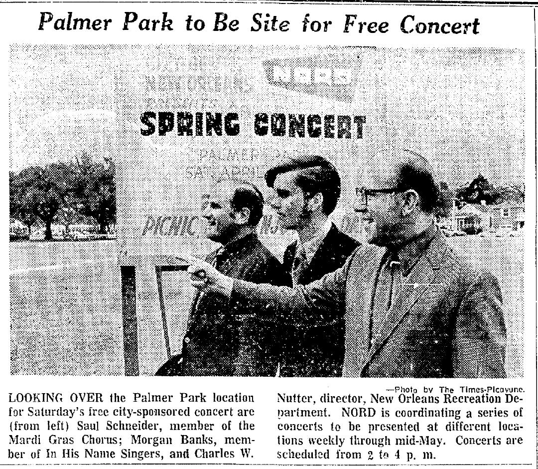 Free concert put on in Palmer Park by the city 1971.