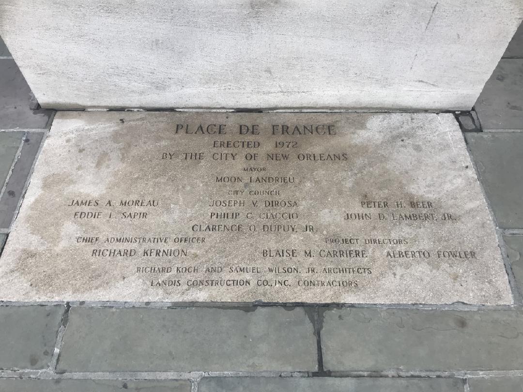 Plaque at Foot of Joan of Arc Statue