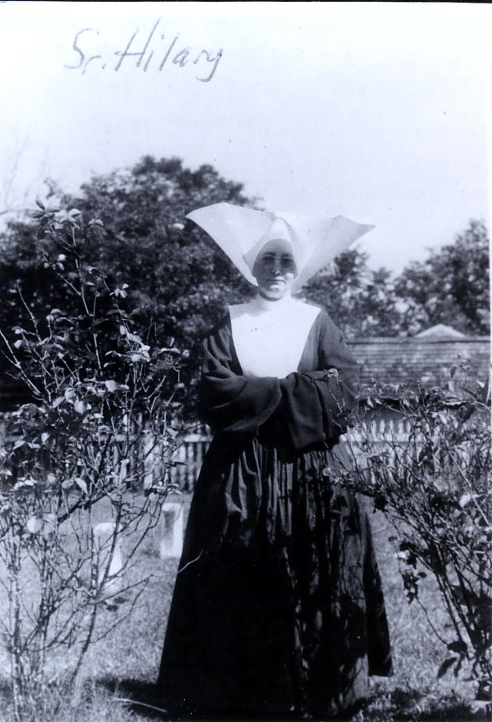 Sr. Hilary Ross in Patient Cemetery, Carville, National Leprosarium.