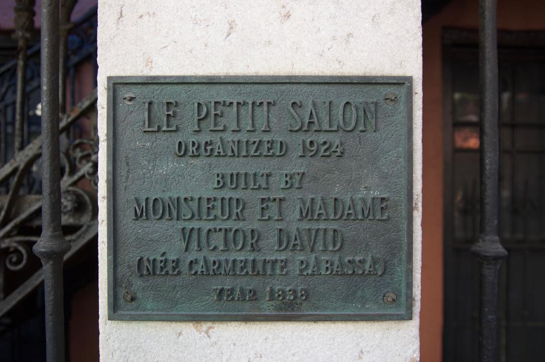 Plaque on the Building Which Once Housed Le Petit Salon