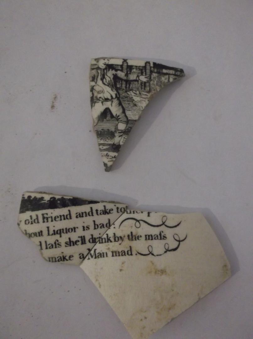 English ‘Liverpool Creamware’ with Satirical Scene