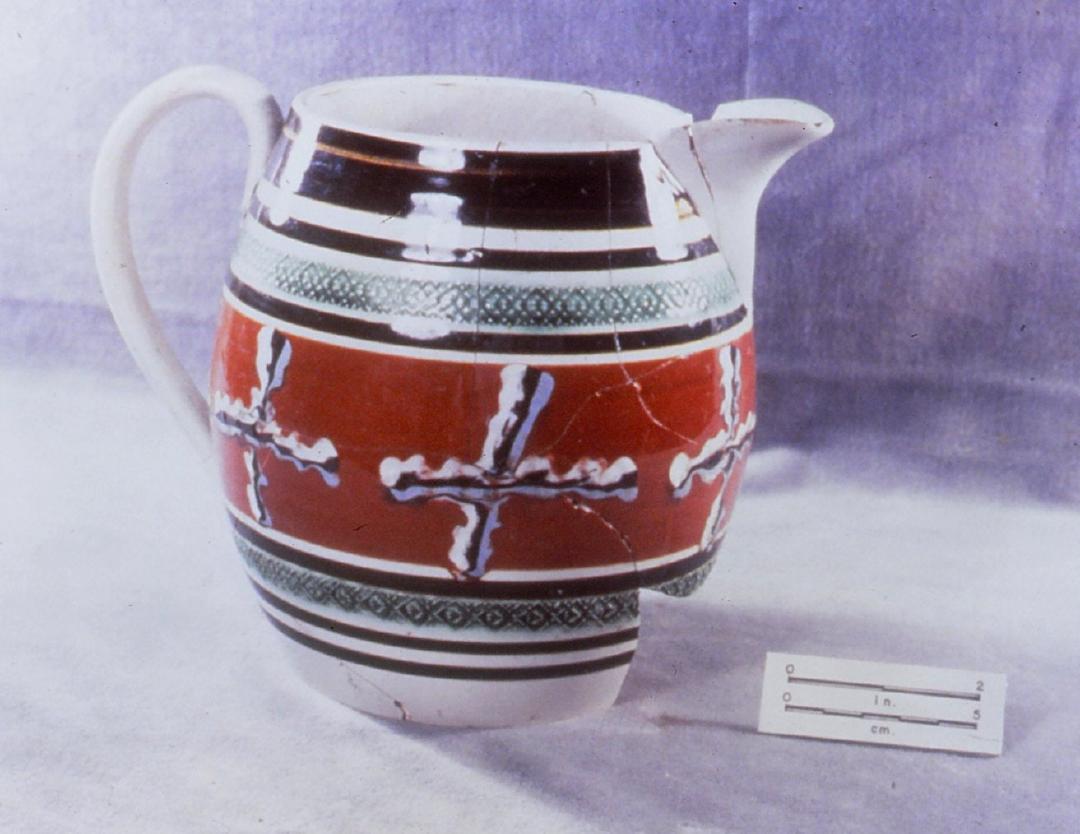 Annular Pearlware Jug with Trailed Slip Decoration