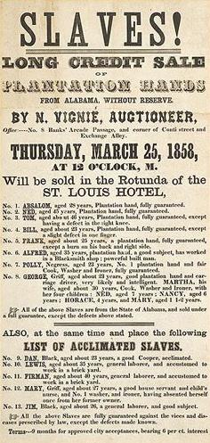 Slave Sale Advertisement