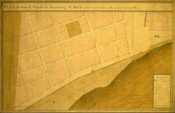 Batture in front of the Faubourg Ste. Marie, 1807