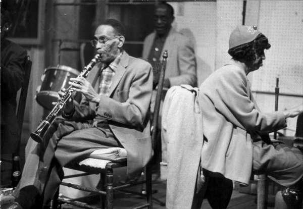 George Lewis, Joe Watkins, and "Sweet" Emma Barrett performing at Preservation Hall