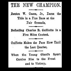State Cycling Championship of 1891 at the Fair Grounds