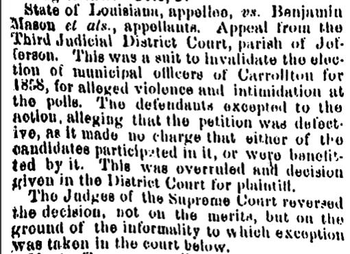 Election Intimidation in Carrollton 1858