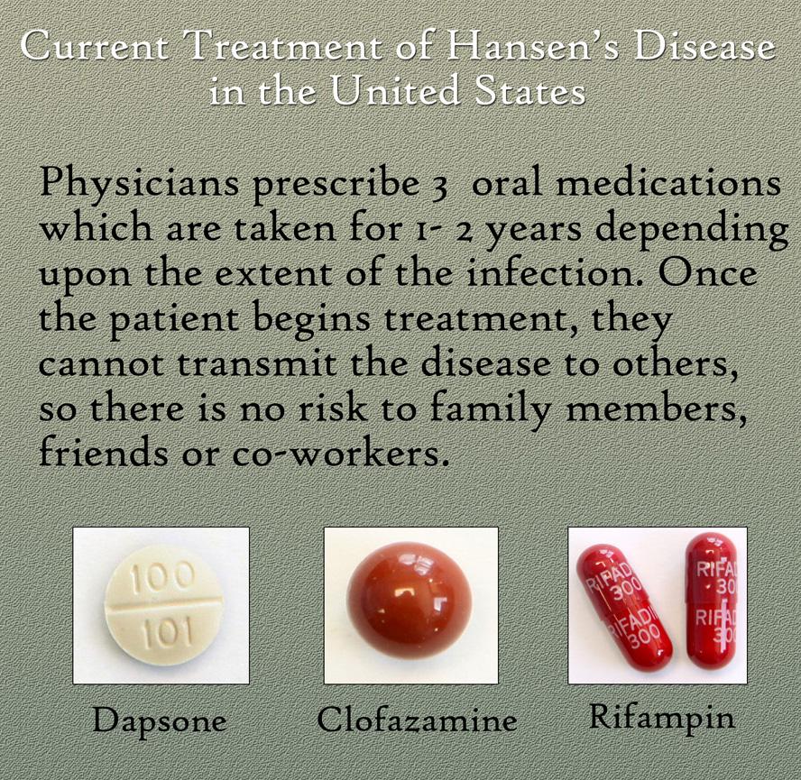 Current Drug Treatment for Hansen's Disease in the United States.
Image Courtesy of the National Hansen's Disease Museum, Permanent Collection. Carville, LA.