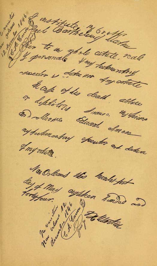 The Final Will of Presiding Judge Francois-Xavier Martin