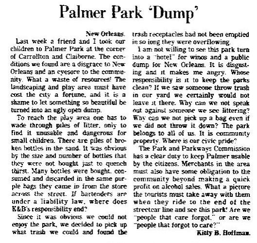 Palmer Park During the 1980s