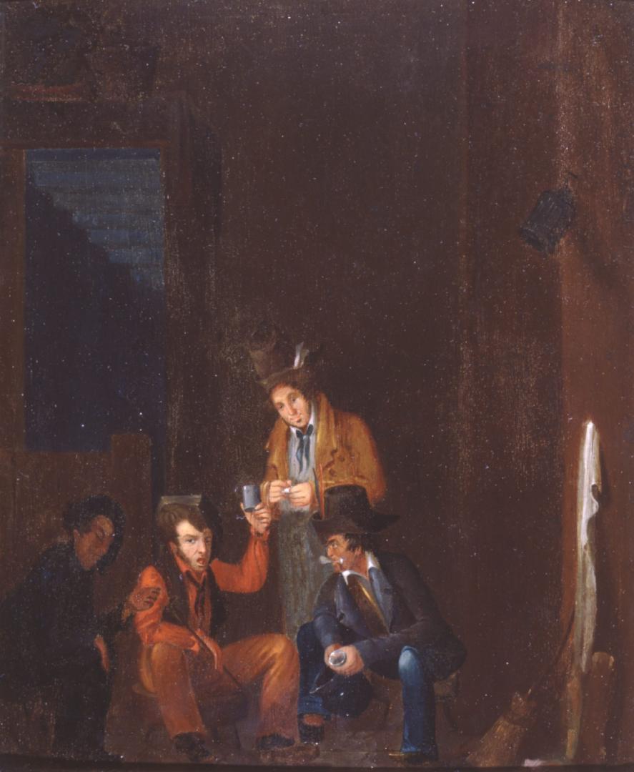 Drinkers, Ezra Ames, circa. 1830, Oil on wood panel