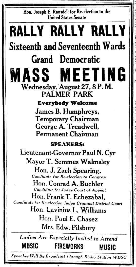 Political Rallies in Palmer Park