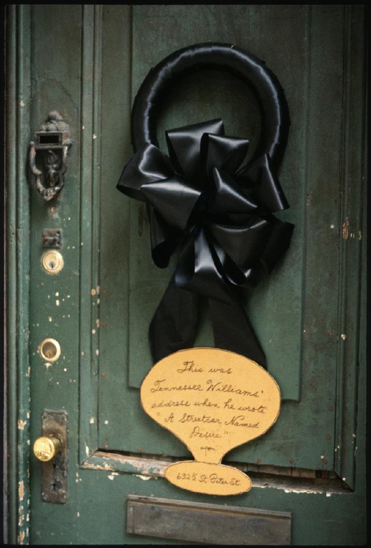 "Tennesse Williams Residence in Mourning."