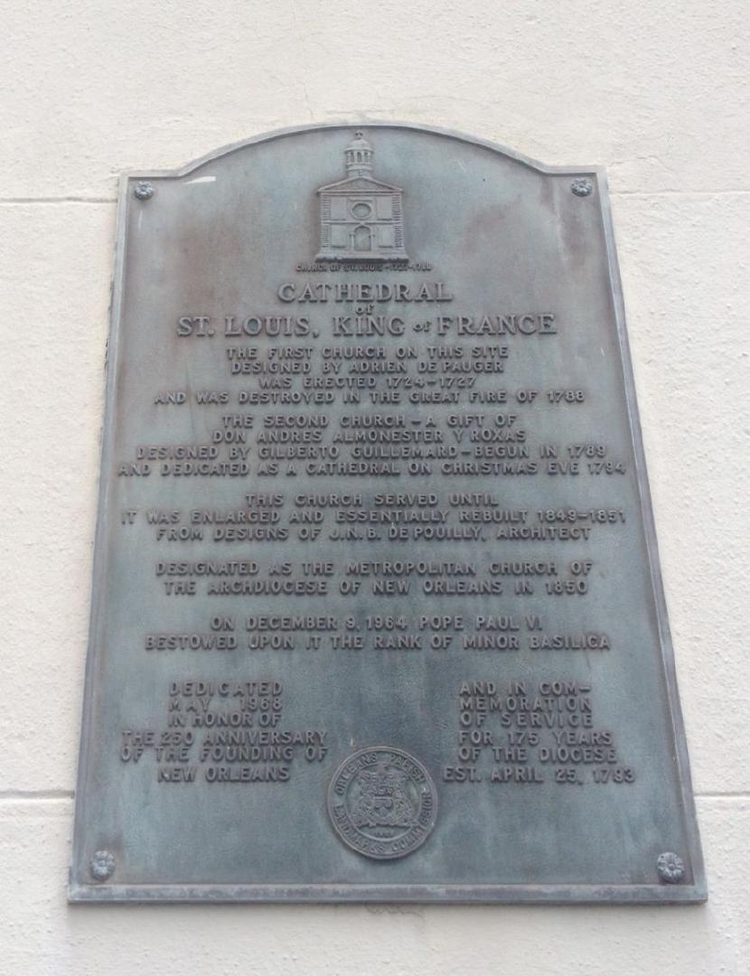 St. Louis Cathedral Plaque