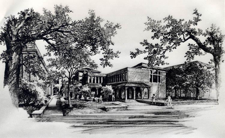 Sketch of Dixon Hall Performing Arts Building